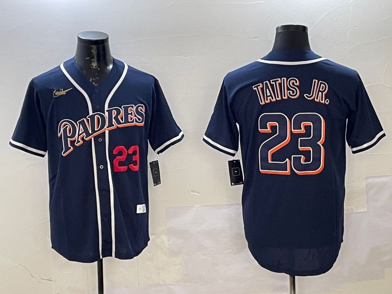 Men San Diego Padres #23 Tatis jr Blue Throwback Game 2025 Nike MLB Jersey style 3